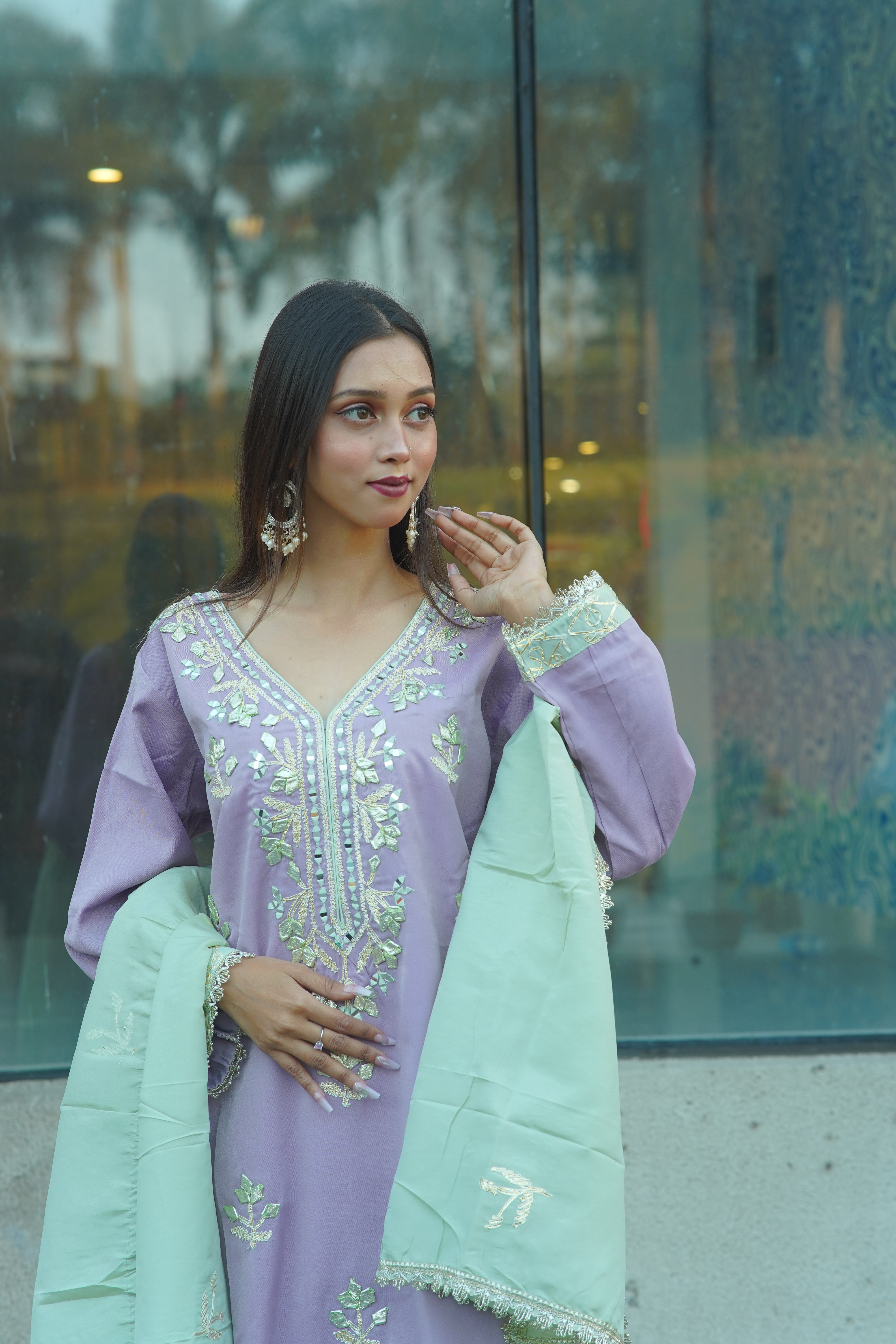 Gota Patti Embroidered Suit with Dupatta – Premium 3‑Piece Set