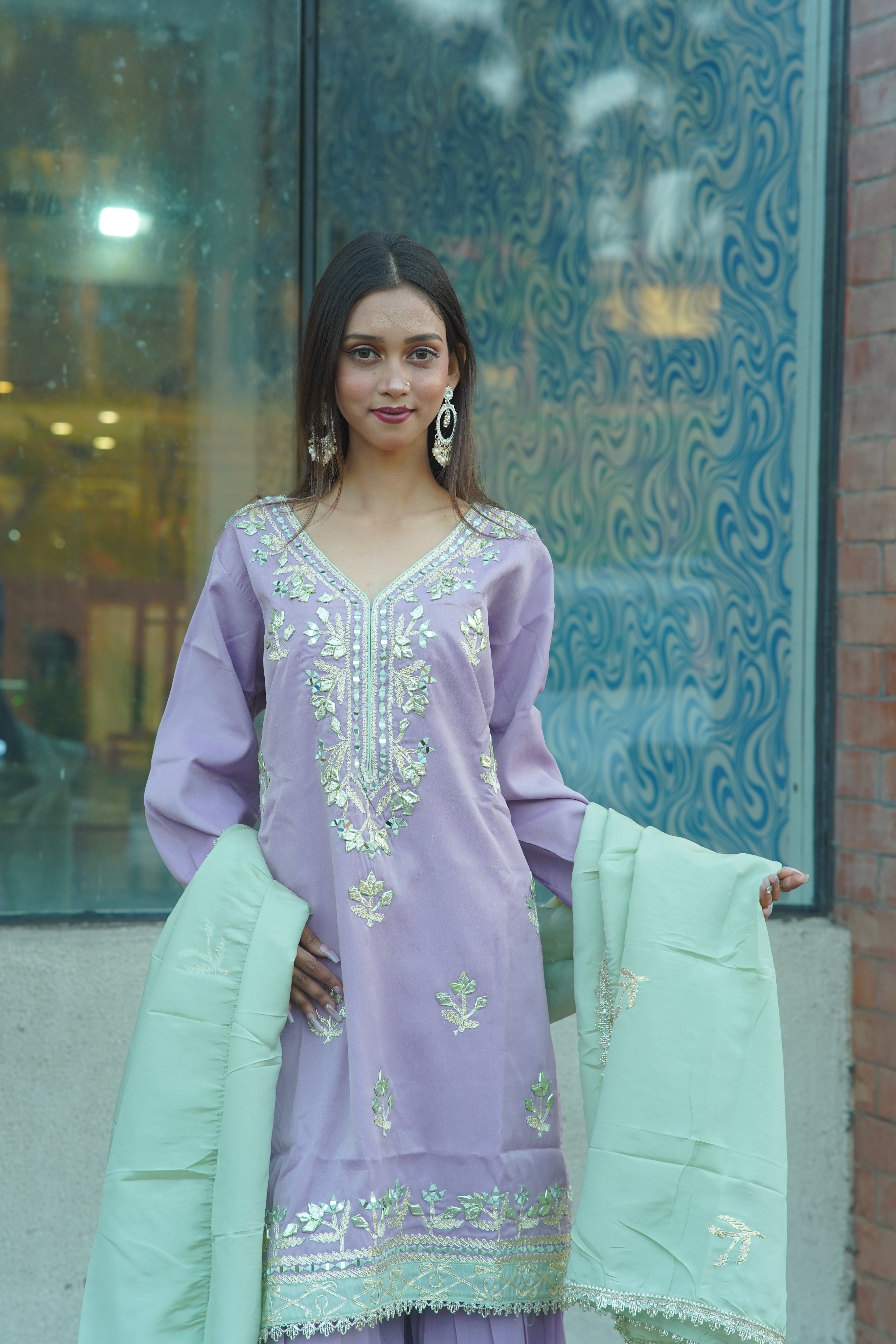 Gota Patti Embroidered Suit with Dupatta – Premium 3‑Piece Set