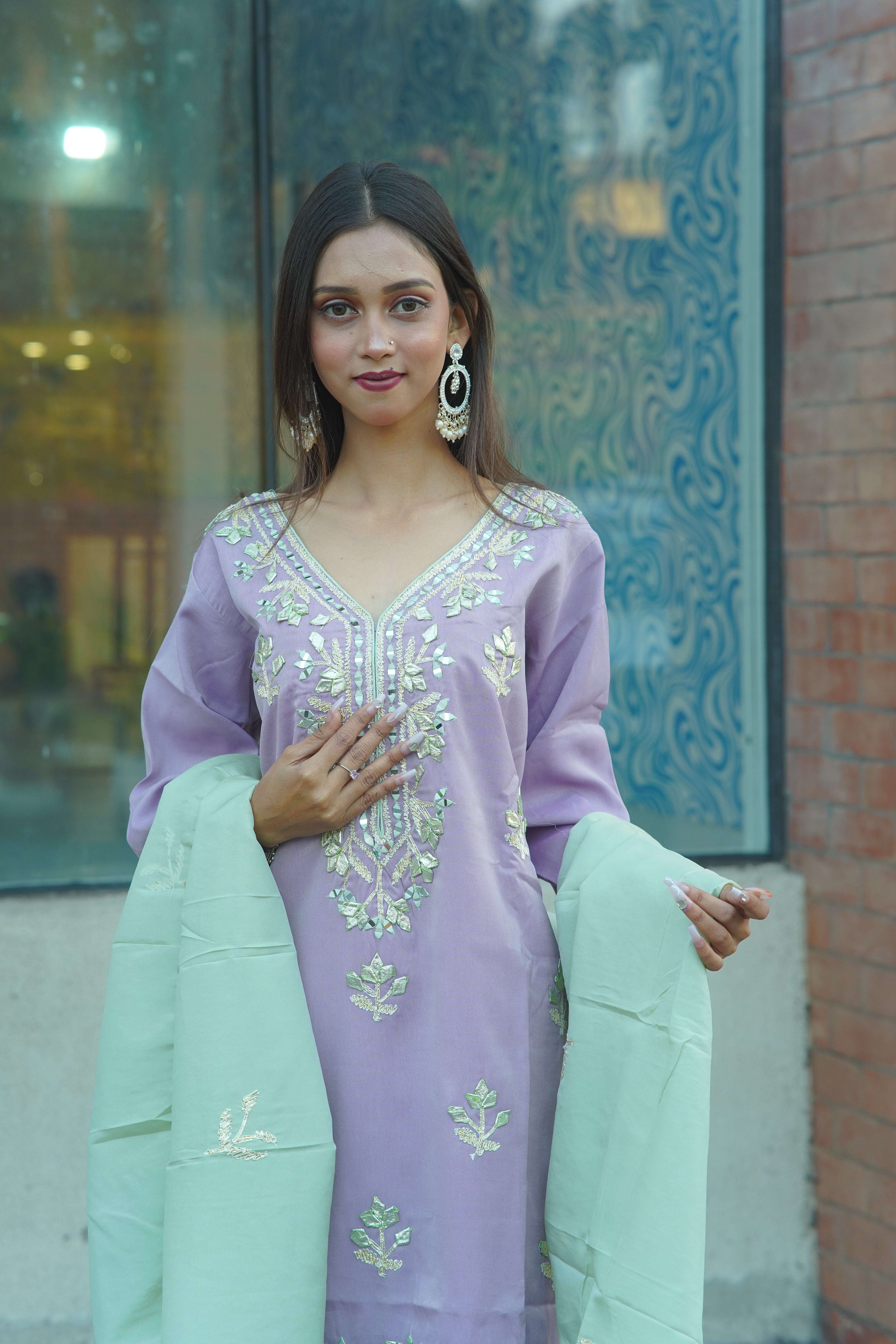 Gota Patti Embroidered Suit with Dupatta – Premium 3‑Piece Set