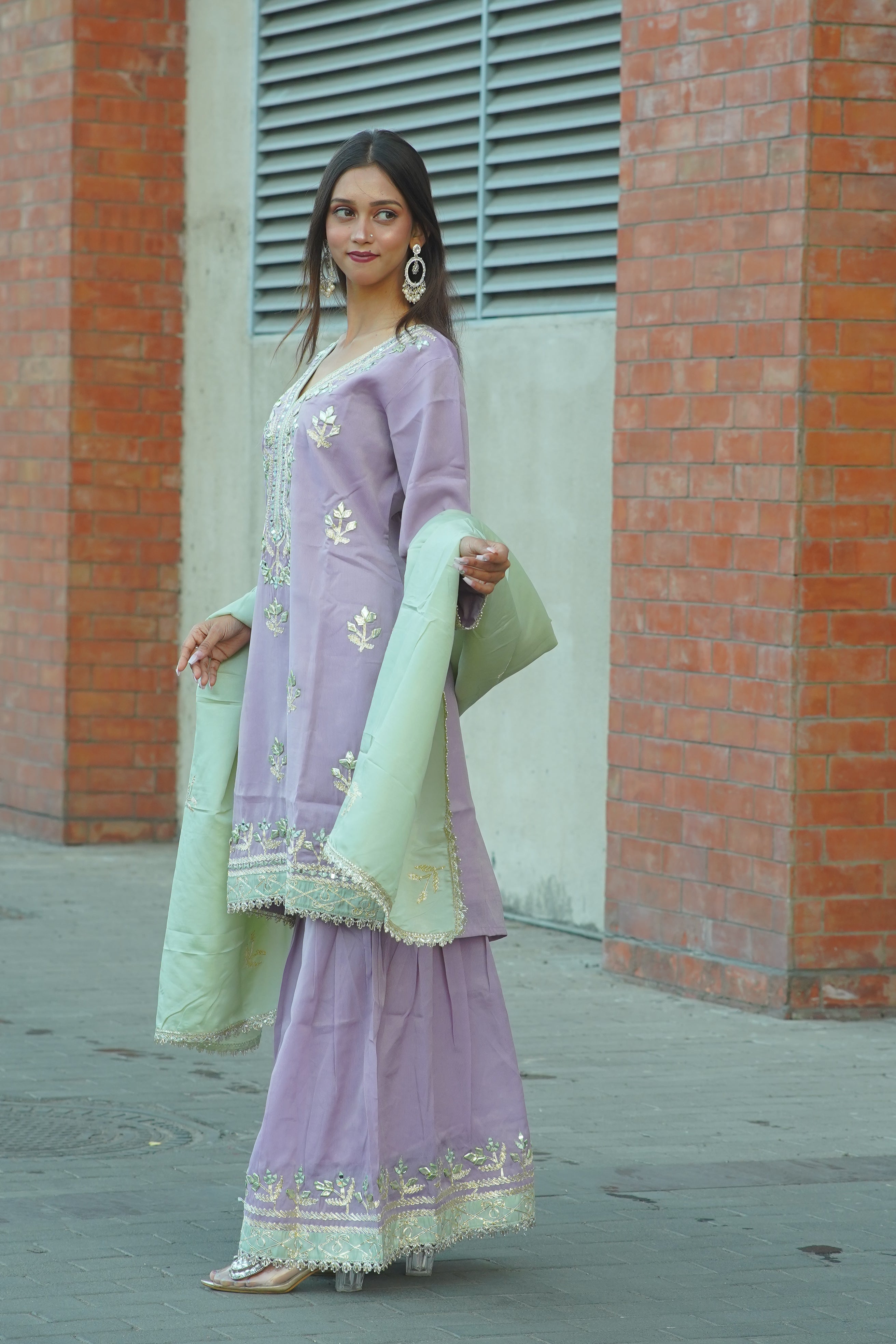 Gota Patti Embroidered Suit with Dupatta – Premium 3‑Piece Set