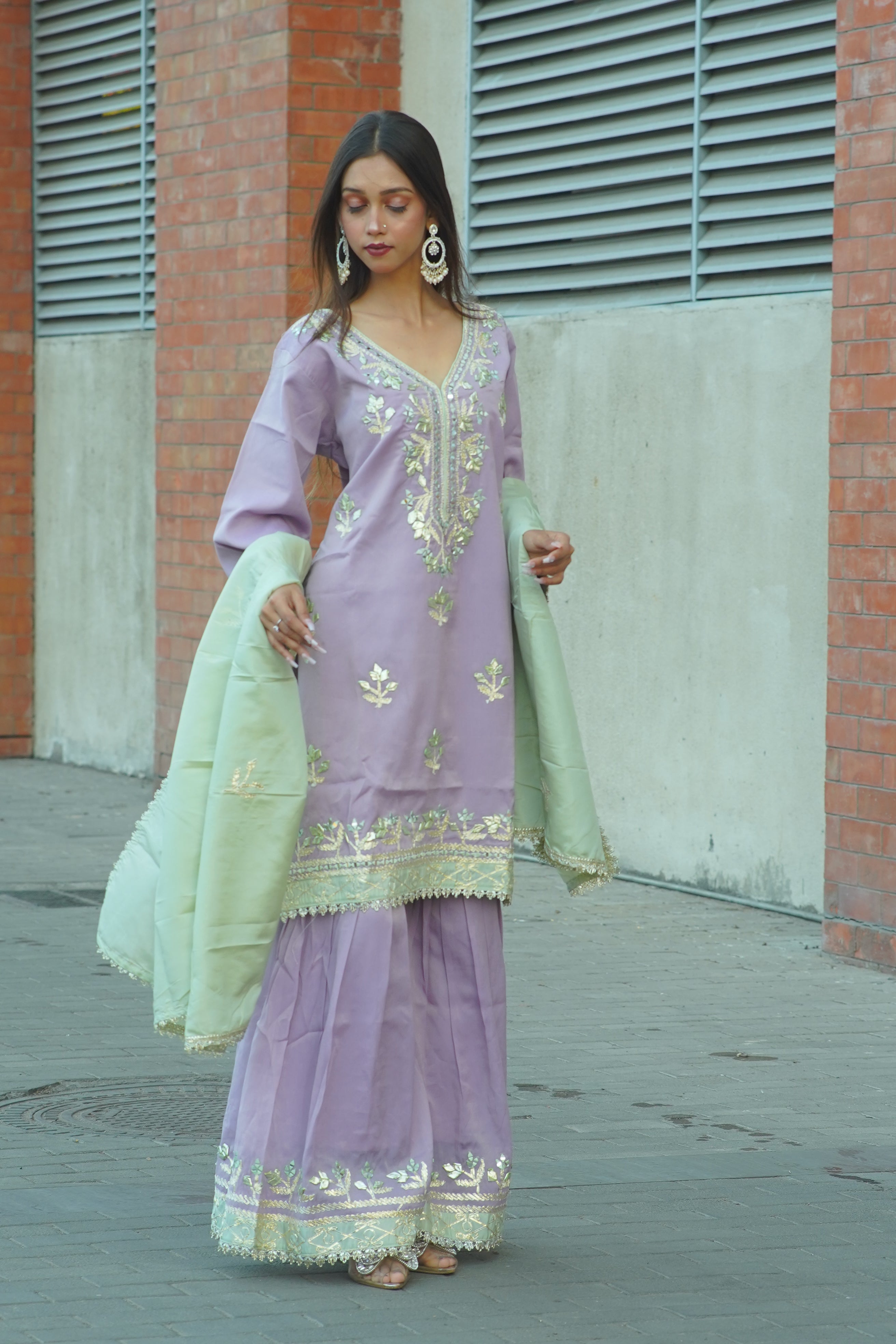 Gota Patti Embroidered Suit with Dupatta – Premium 3‑Piece Set