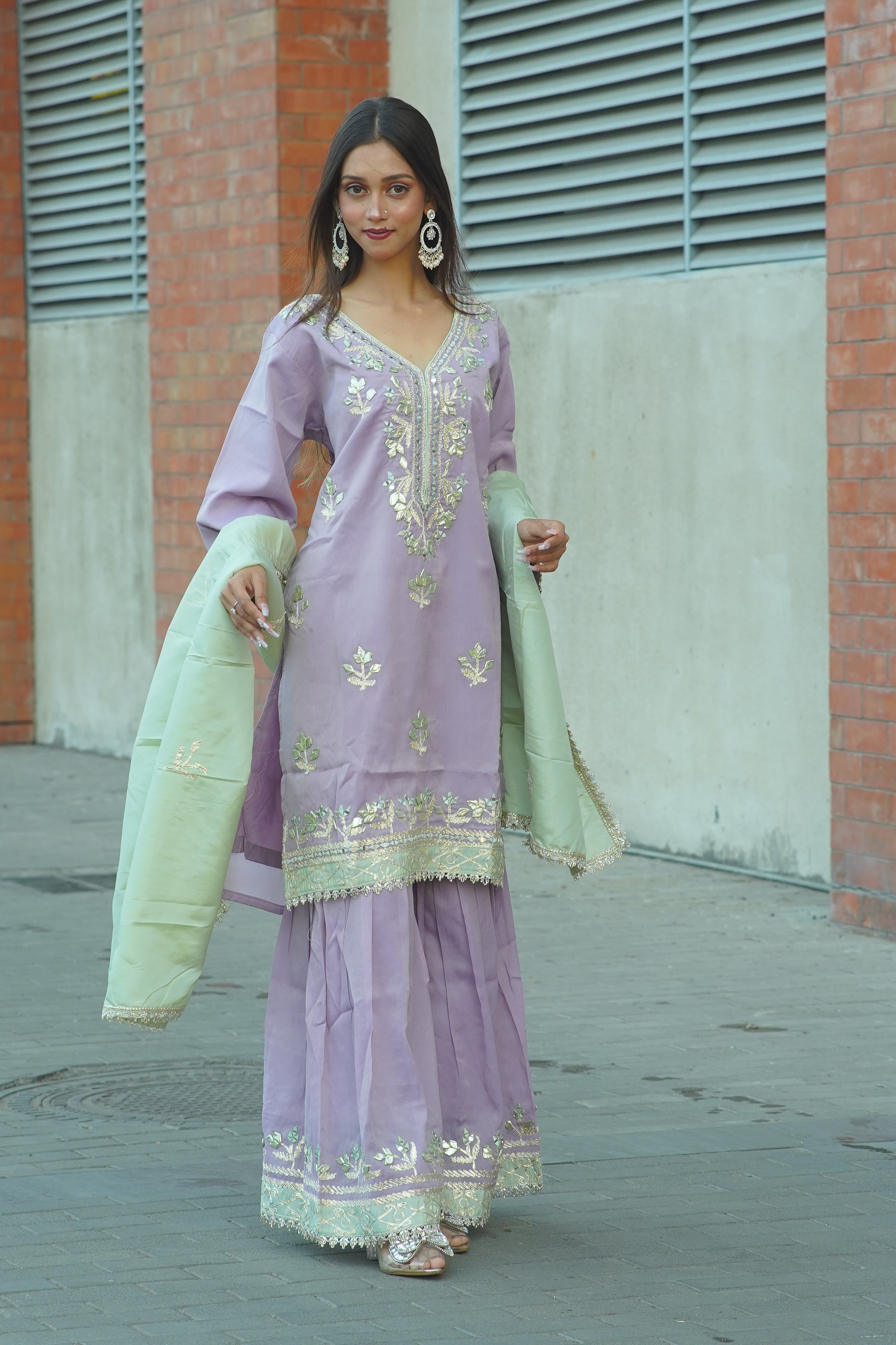 Gota Patti Embroidered Suit with Dupatta – Premium 3‑Piece Set