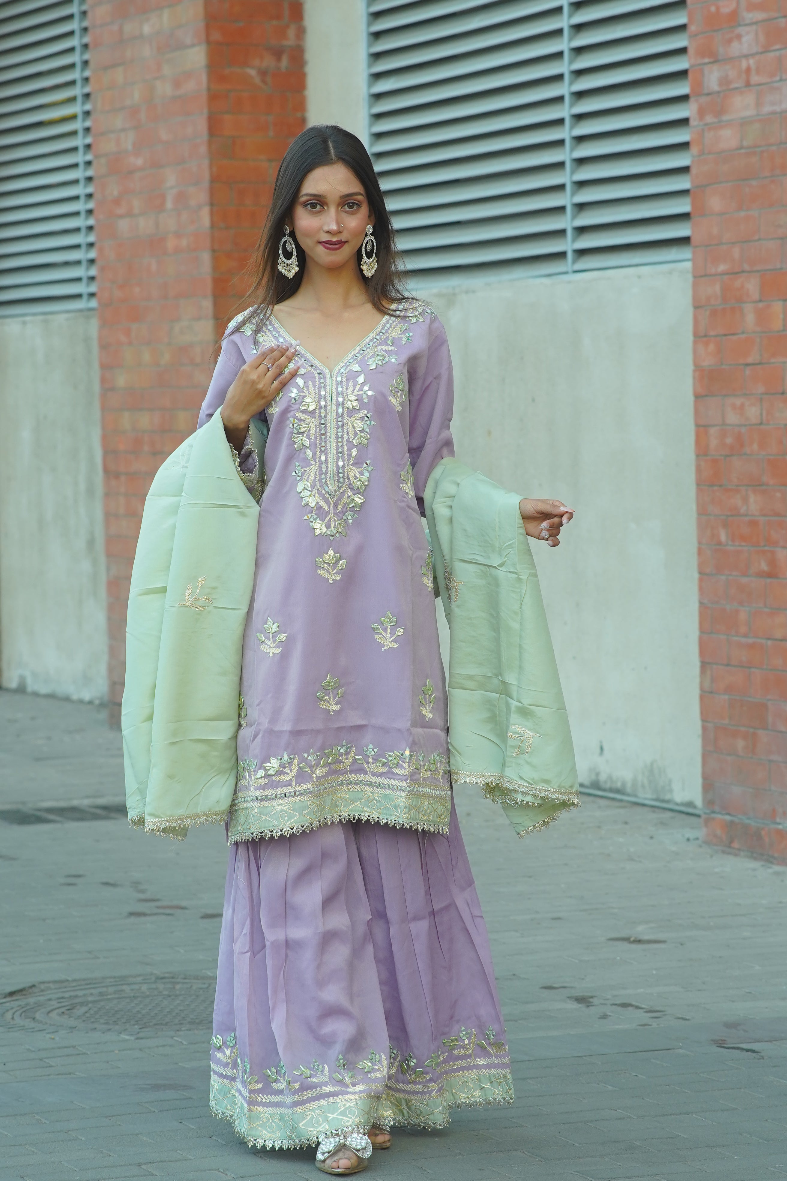 Gota Patti Embroidered Suit with Dupatta – Premium 3‑Piece Set