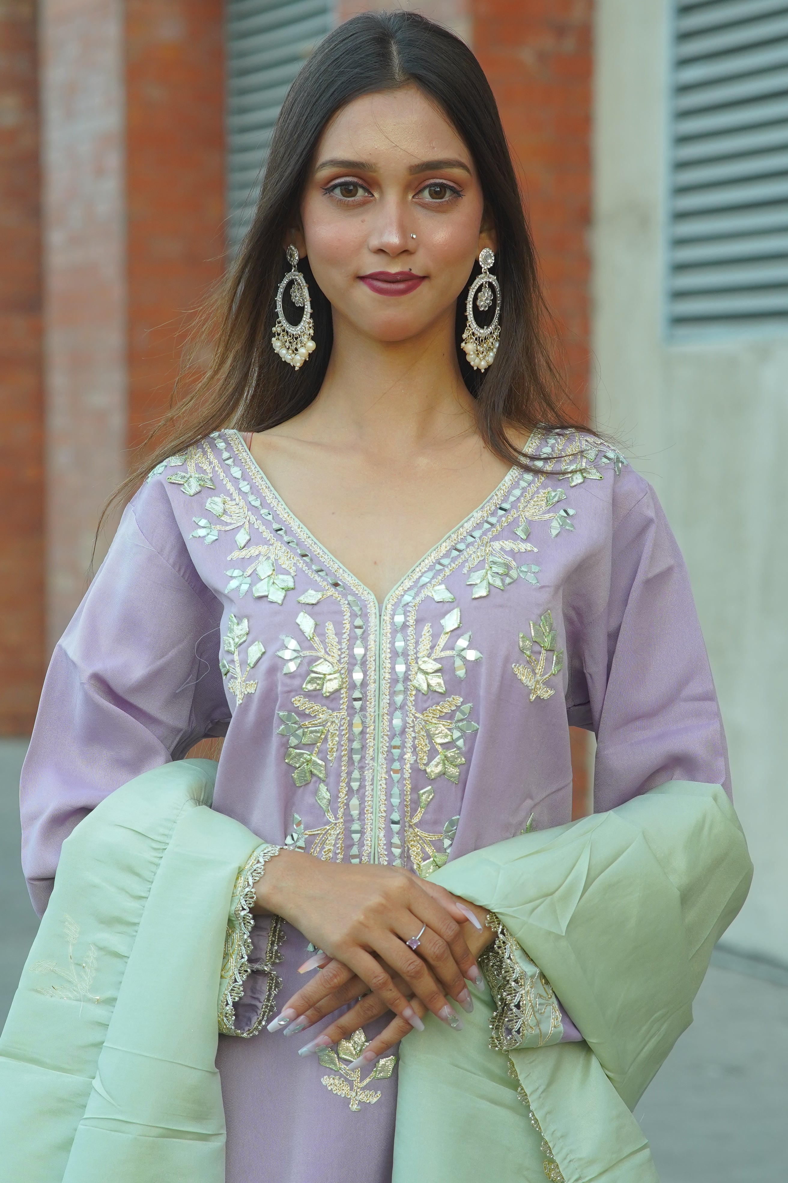 Gota Patti Embroidered Suit with Dupatta – Premium 3‑Piece Set