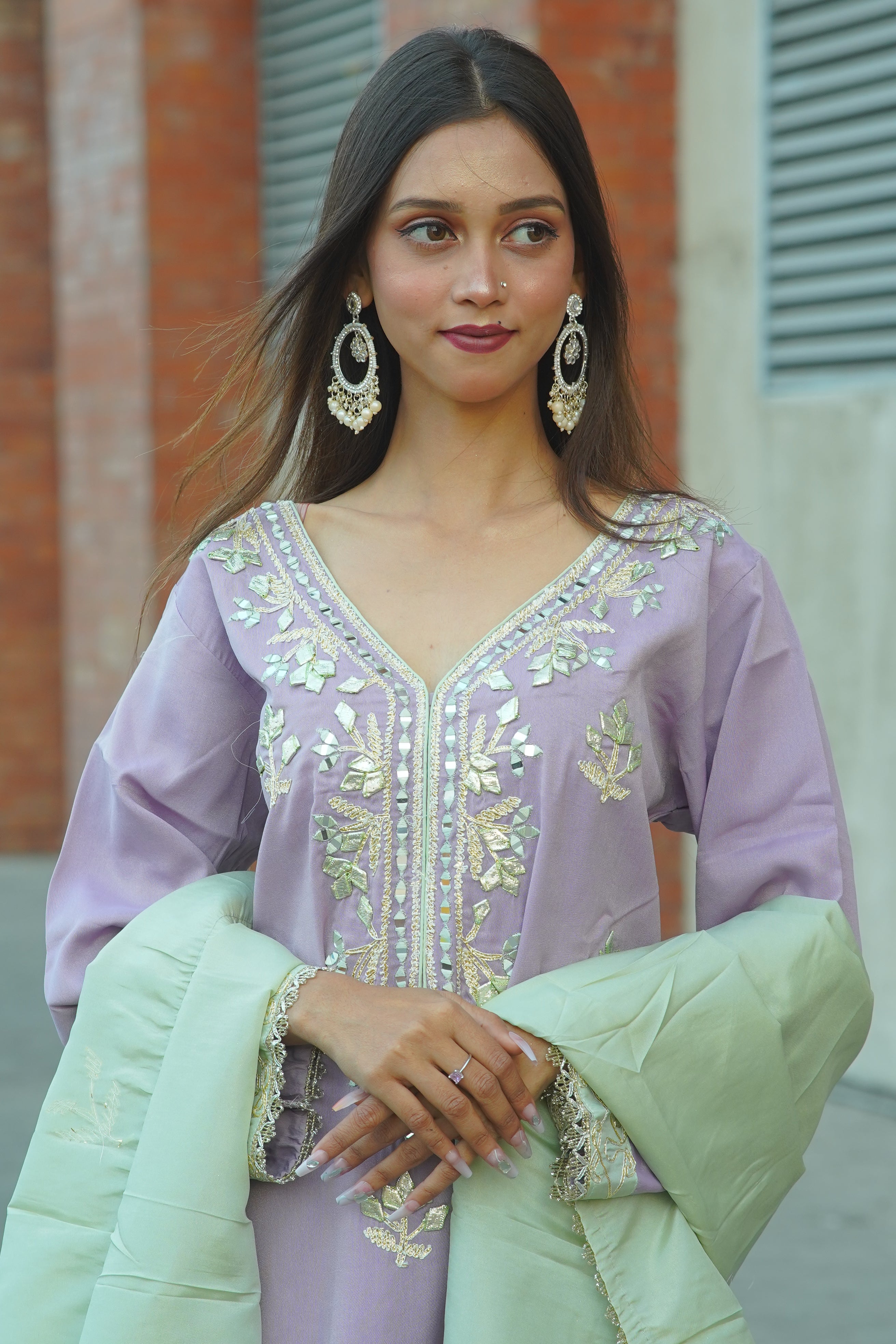 Gota Patti Embroidered Suit with Dupatta – Premium 3‑Piece Set