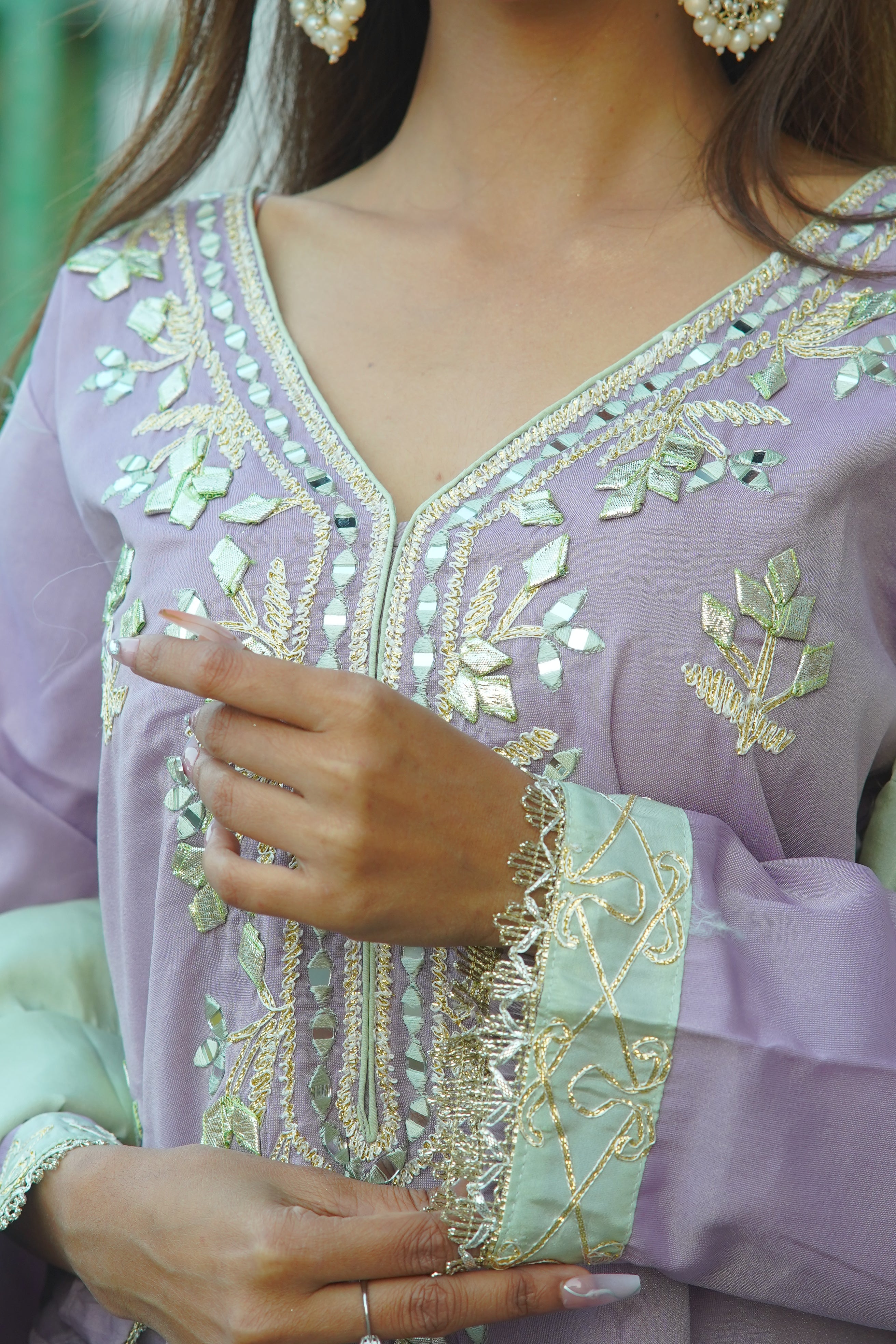 Gota Patti Embroidered Suit with Dupatta – Premium 3‑Piece Set