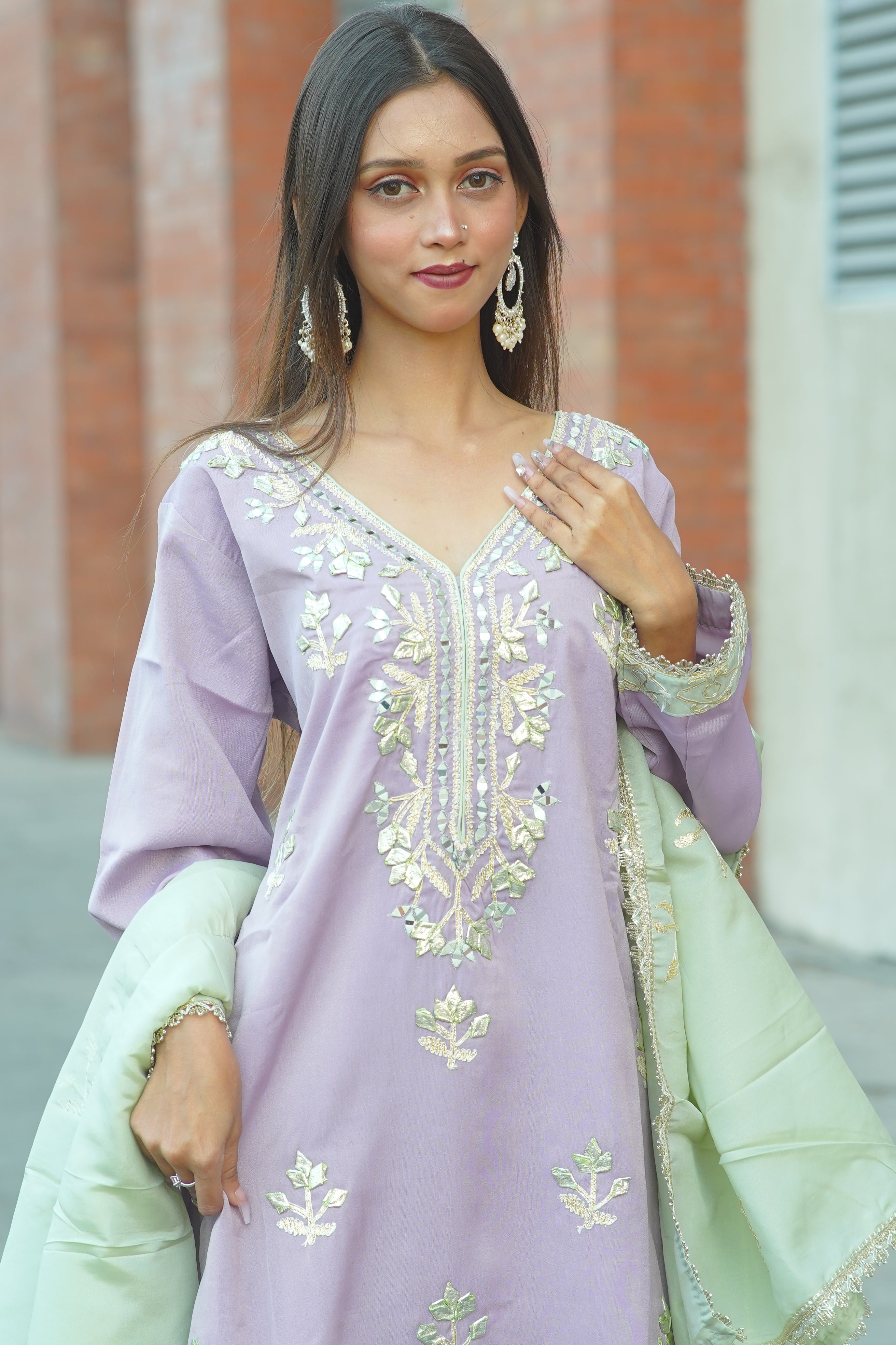 Gota Patti Embroidered Suit with Dupatta – Premium 3‑Piece Set