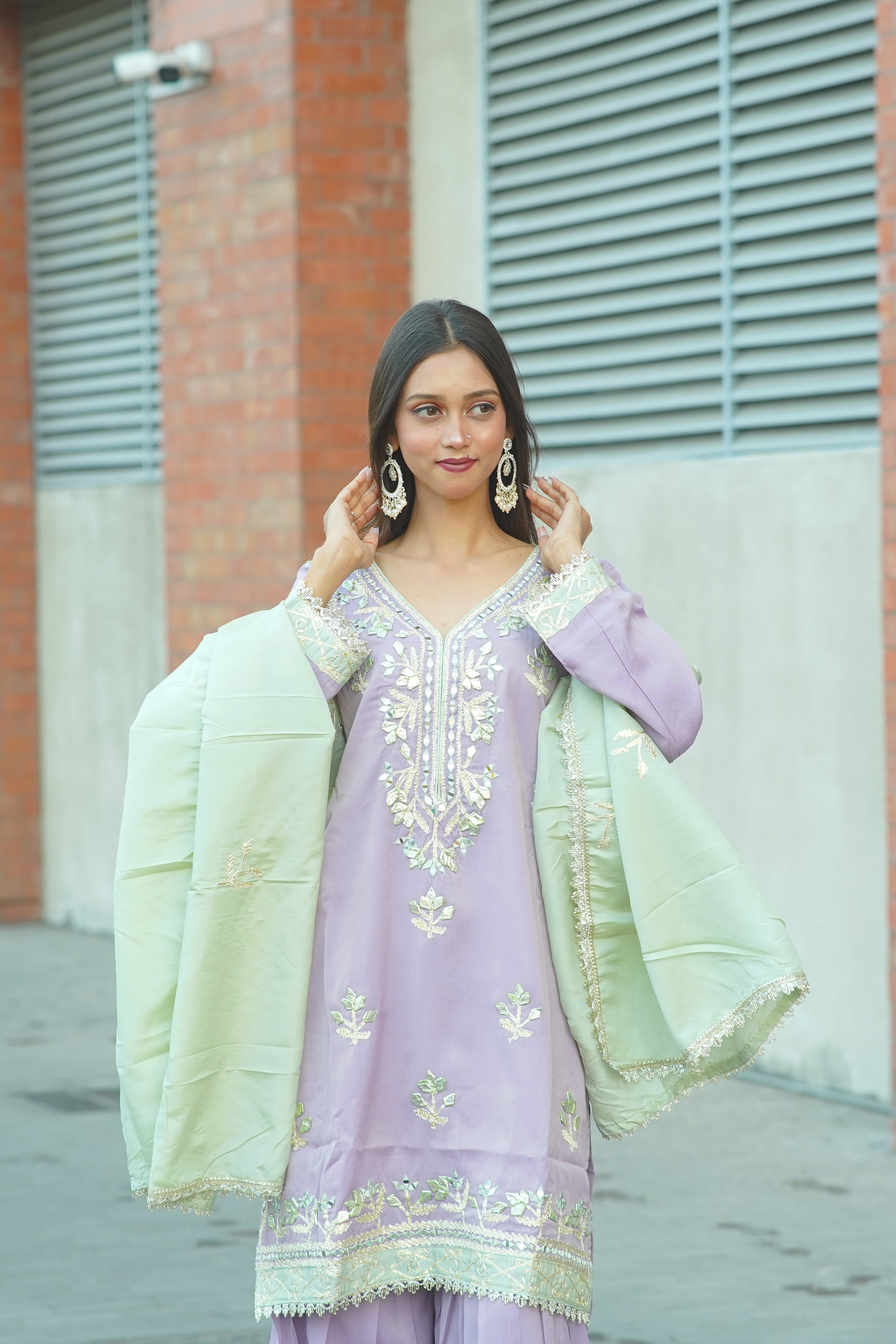 Gota Patti Embroidered Suit with Dupatta – Premium 3‑Piece Set