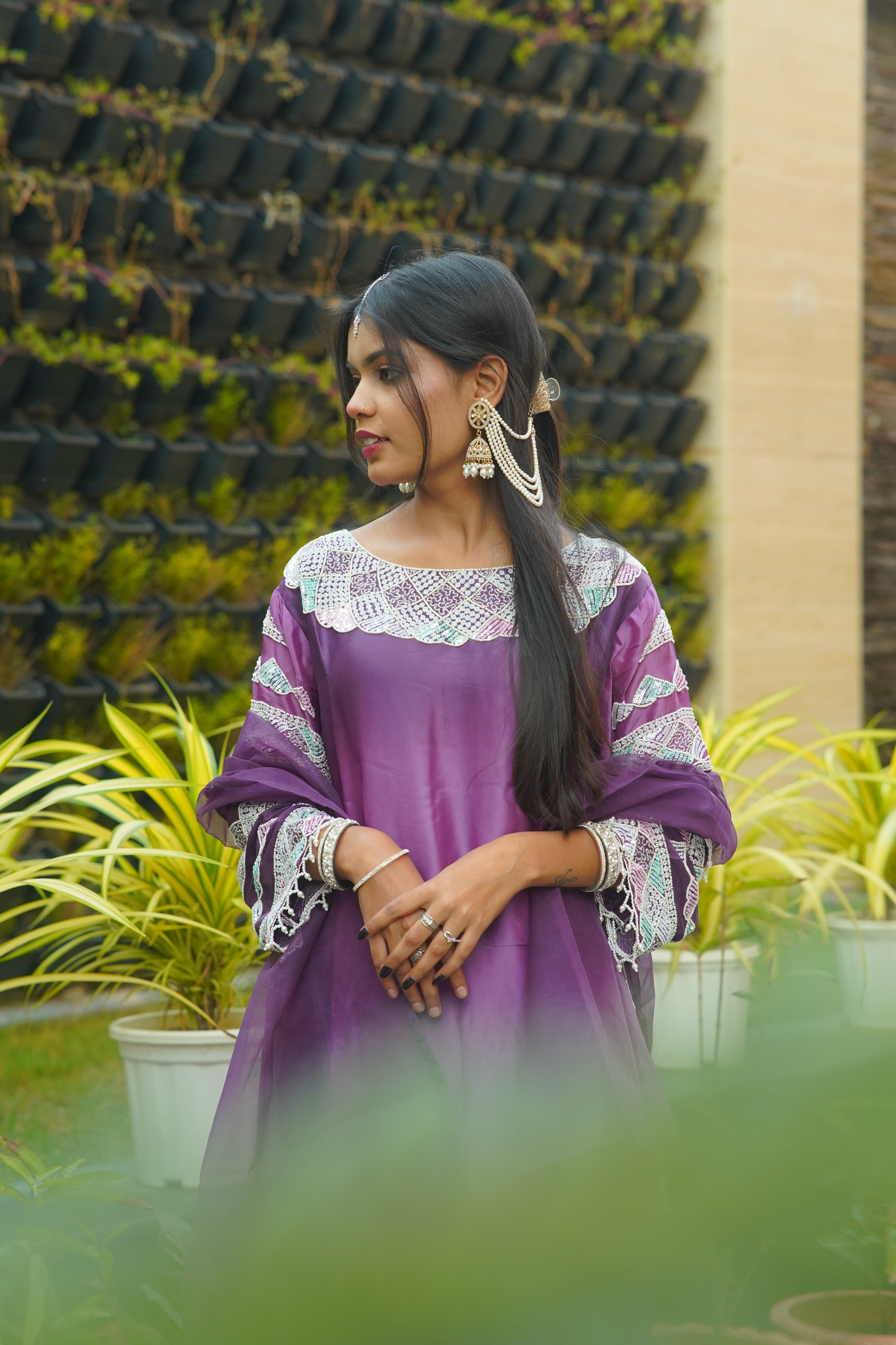 HO Silk Suit with Pearl, Kutdana & Tickli Handwork – Premium 3‑Piece Set