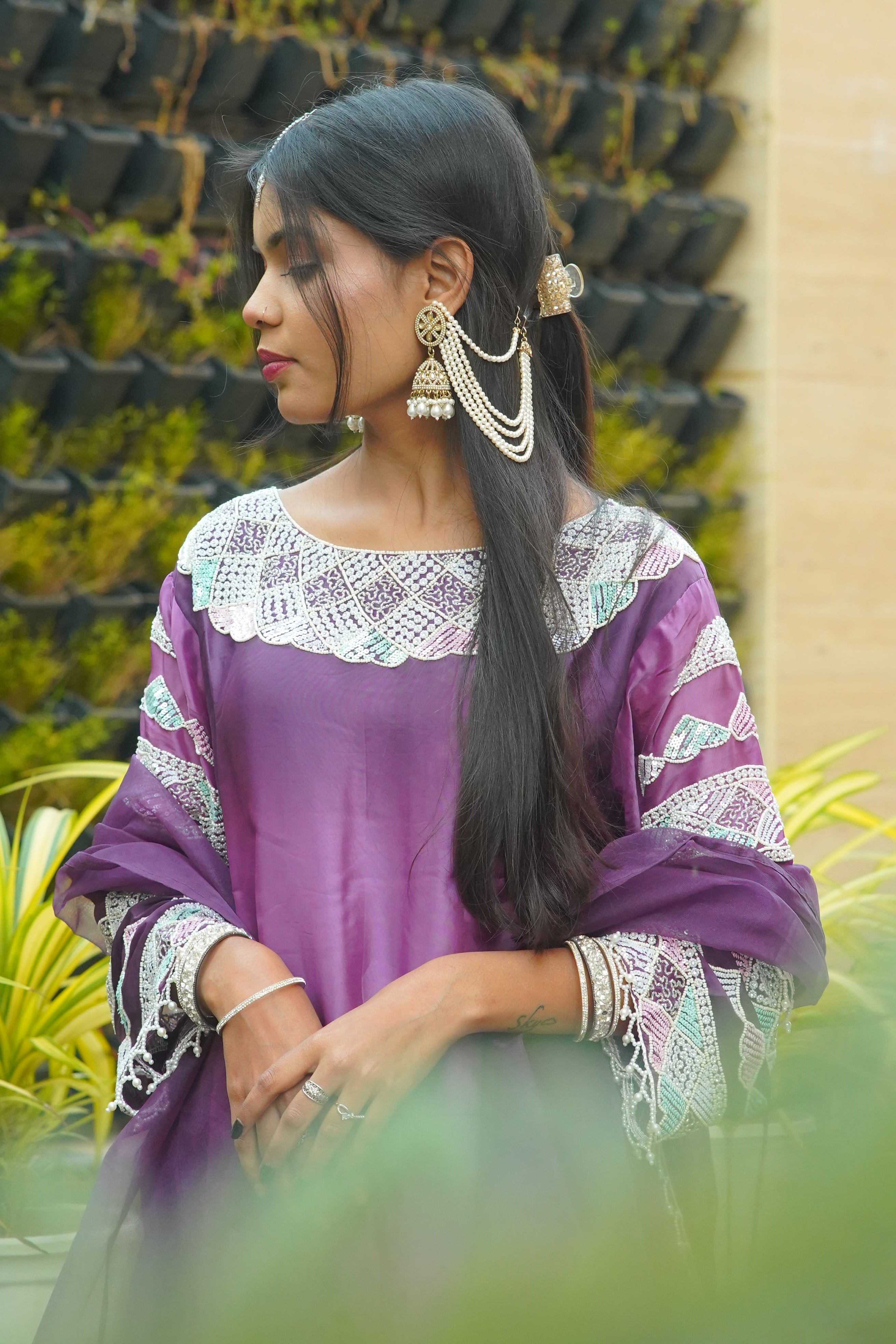 HO Silk Suit with Pearl, Kutdana & Tickli Handwork – Premium 3‑Piece Set