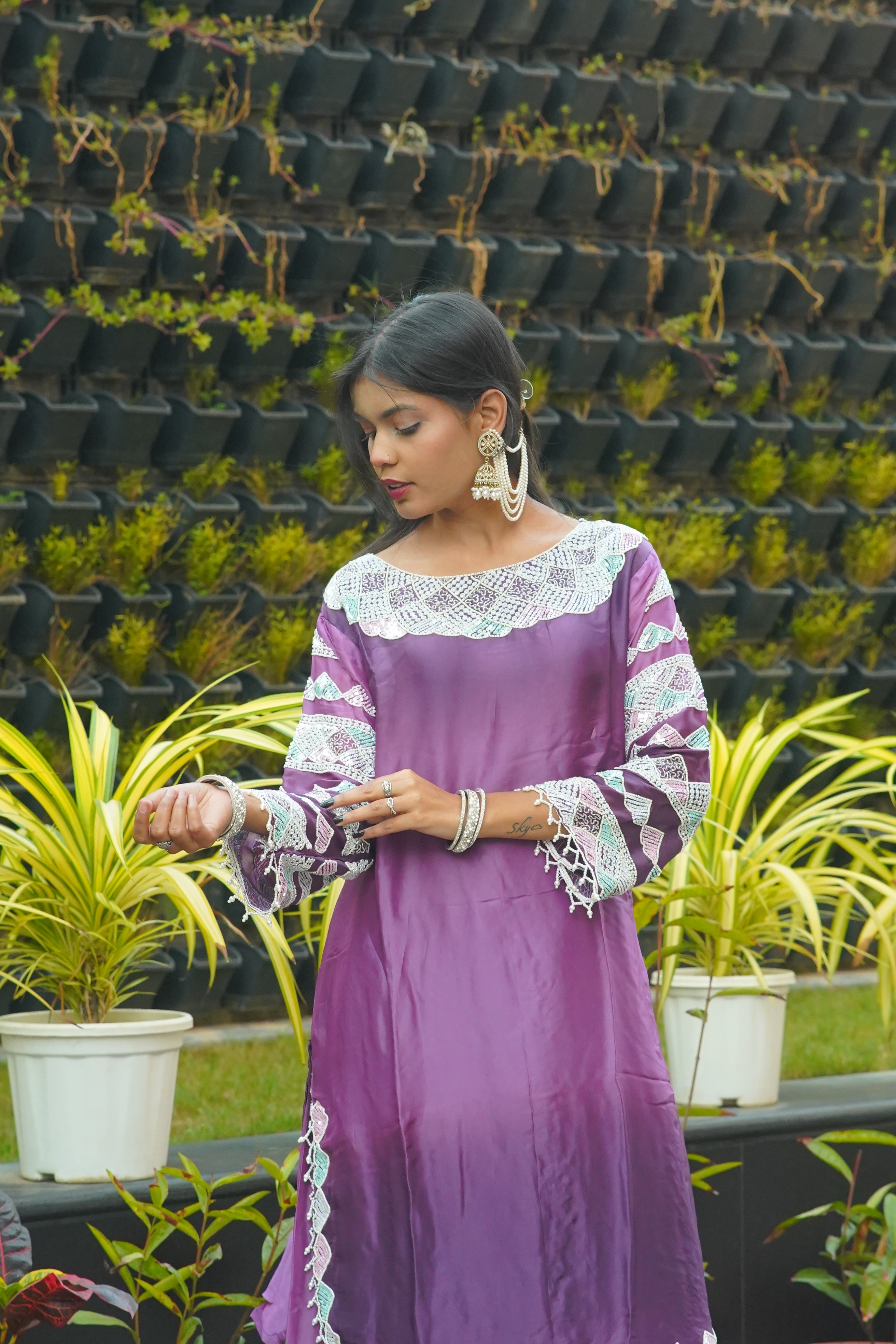 HO Silk Suit with Pearl, Kutdana & Tickli Handwork – Premium 3‑Piece Set