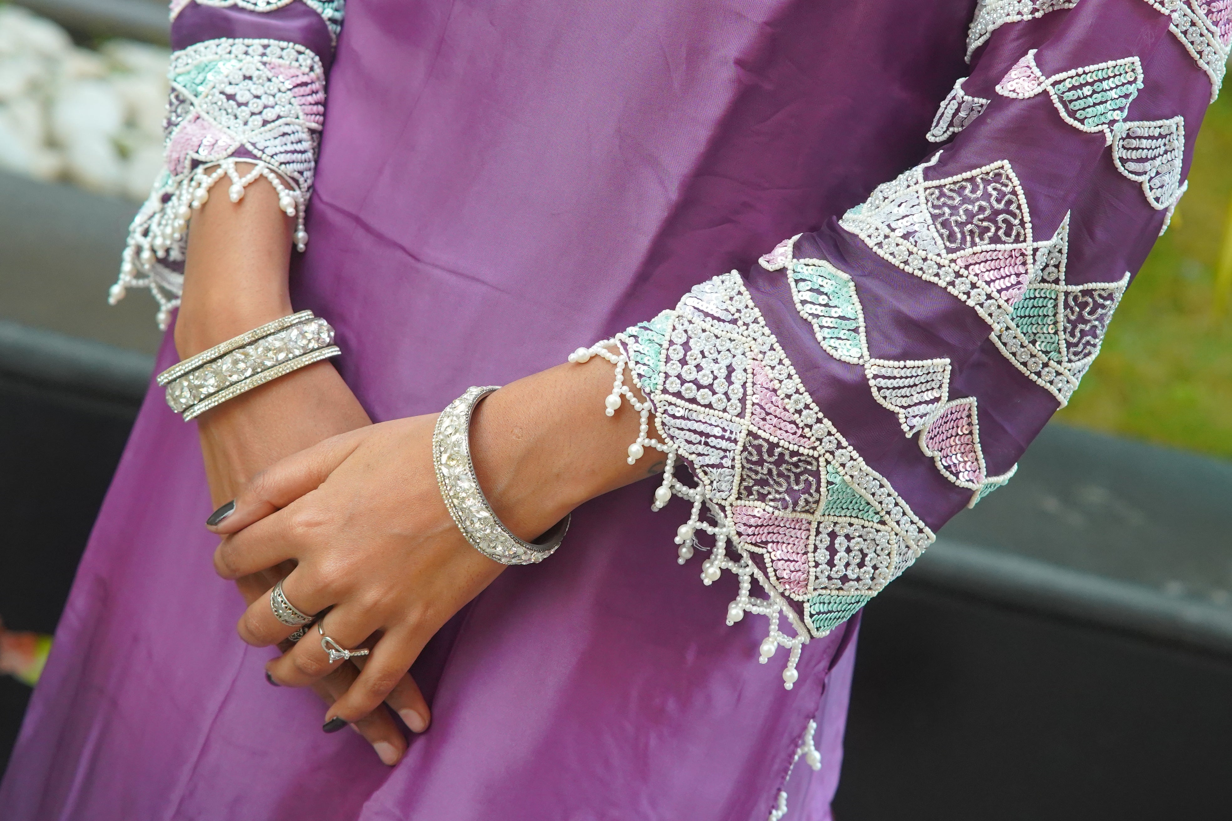 HO Silk Suit with Pearl, Kutdana & Tickli Handwork – Premium 3‑Piece Set