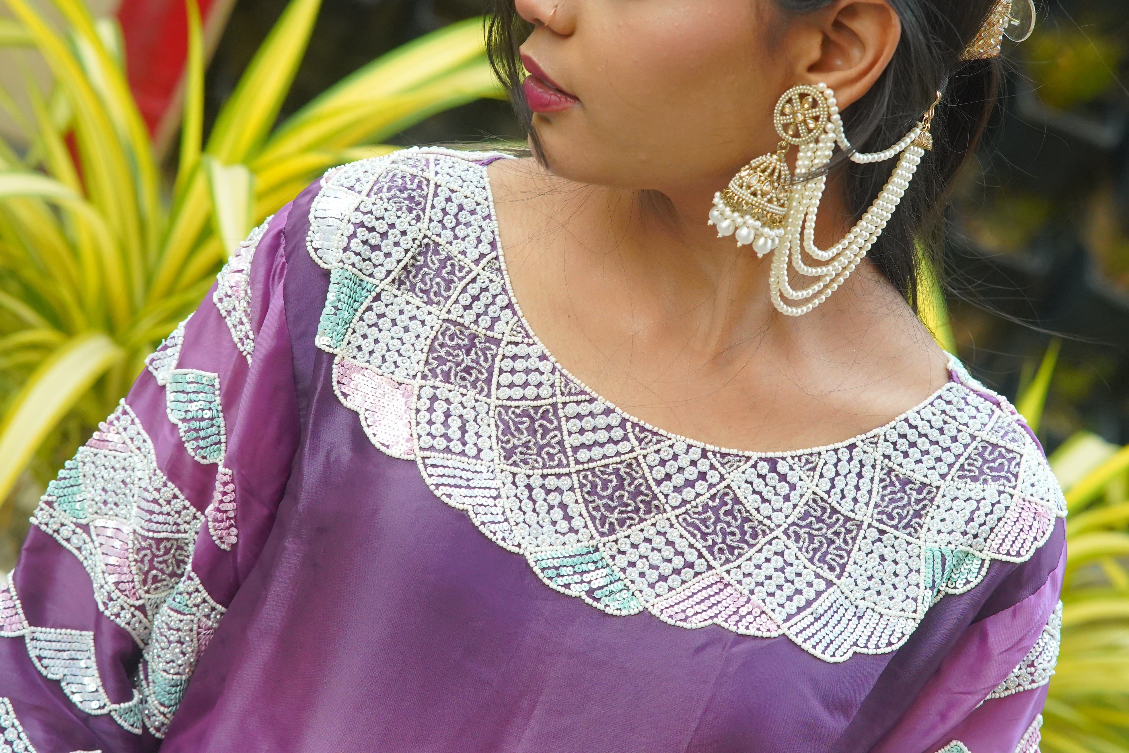 HO Silk Suit with Pearl, Kutdana & Tickli Handwork – Premium 3‑Piece Set