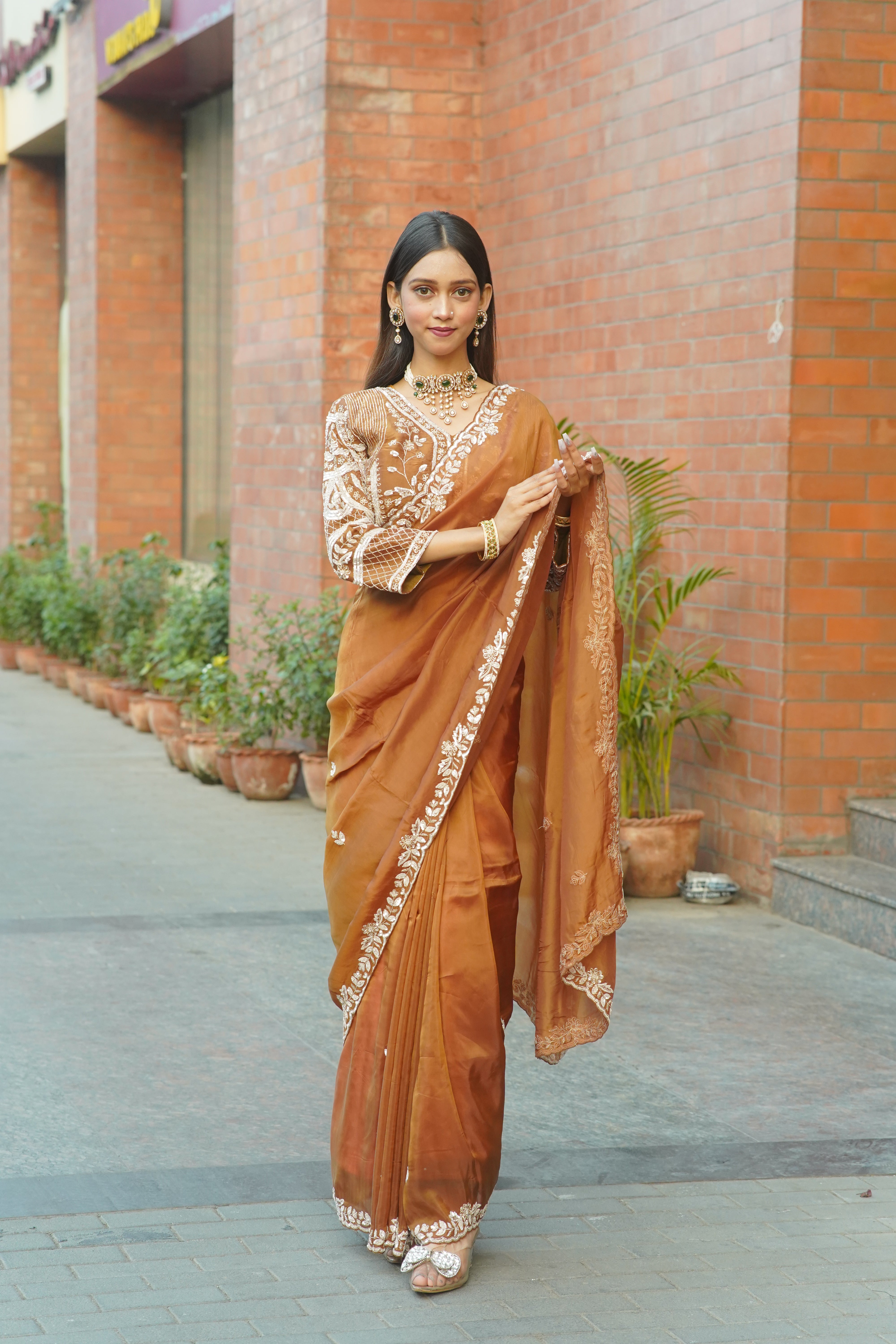 Handcrafted Saree with Detailed Blouse Work