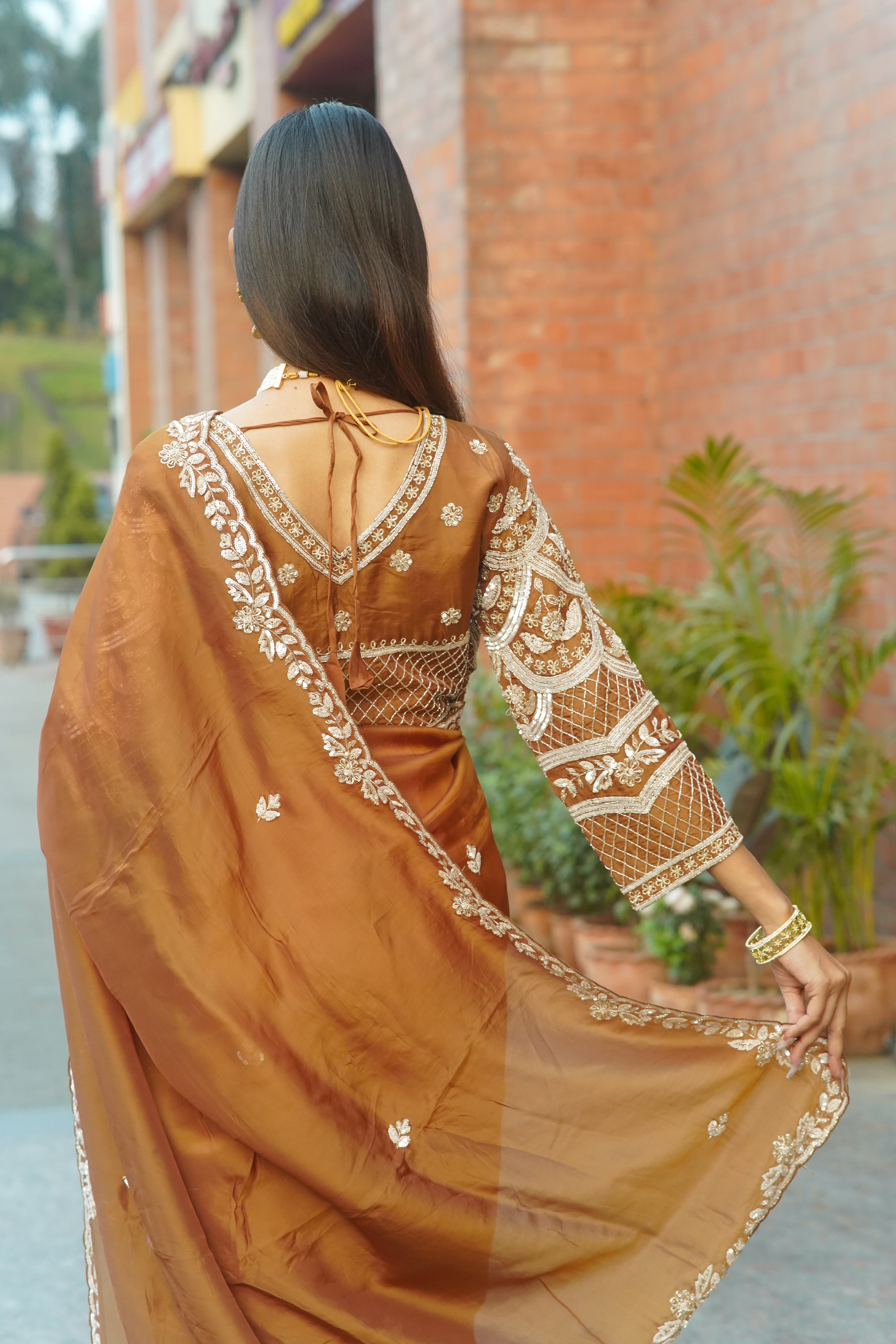 Handcrafted Saree with Detailed Blouse Work