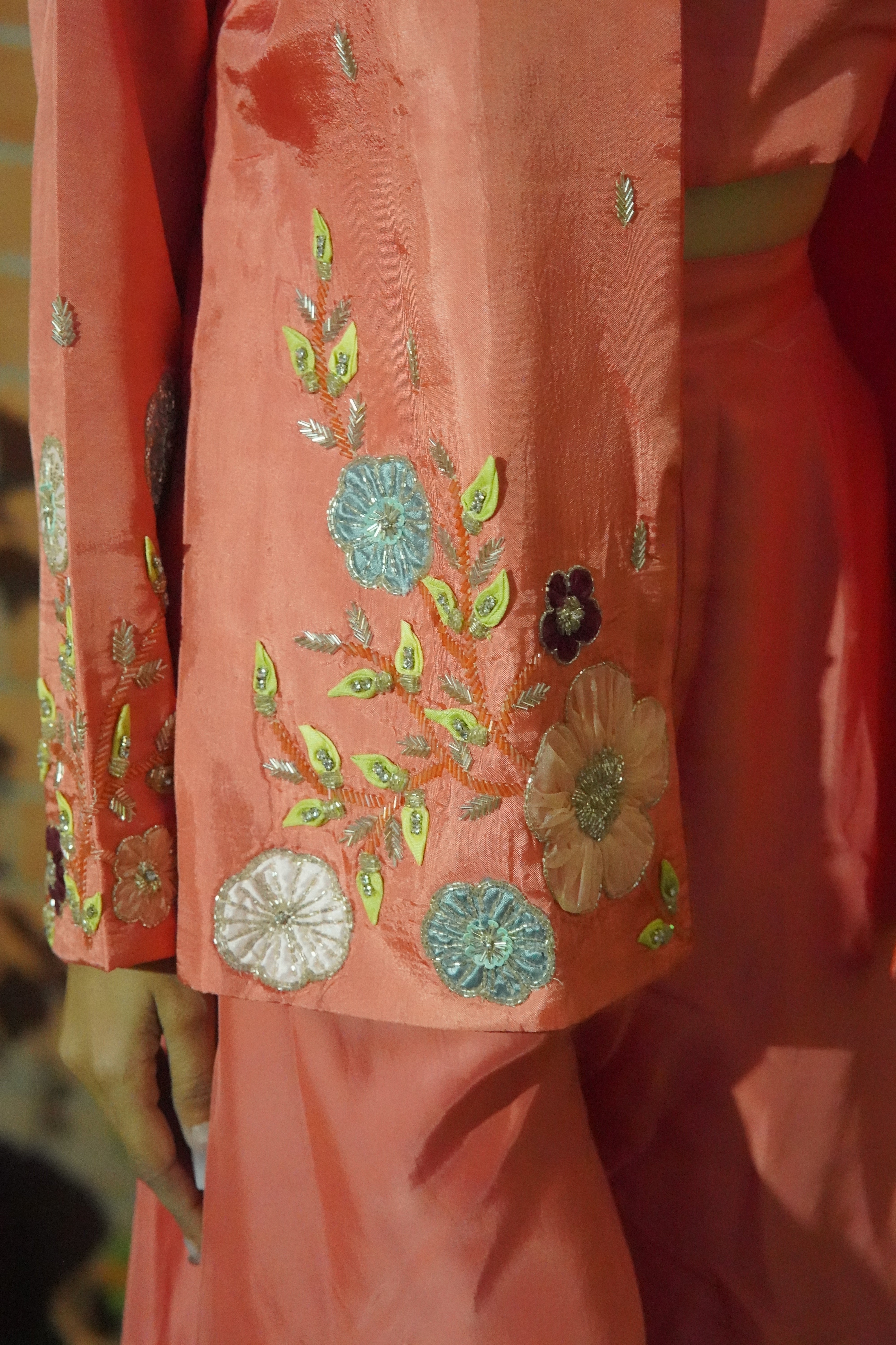 HO Silk Indo‑Western Co‑ord Set with Handworked Jacket