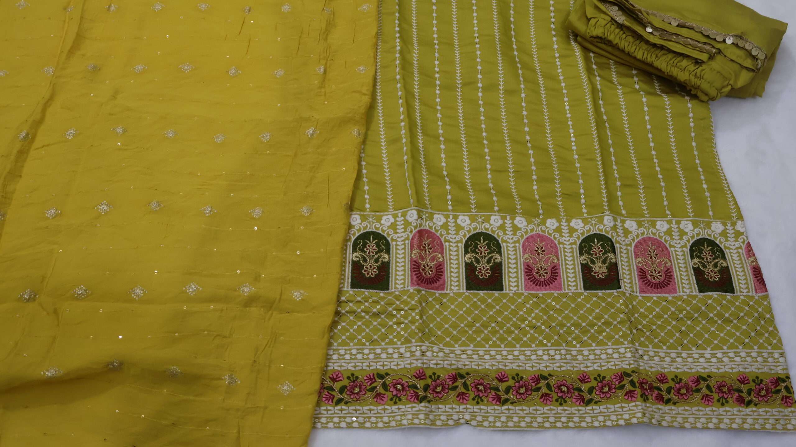 Dola Silk Embroidered Kurta Pant Set with Dupatta